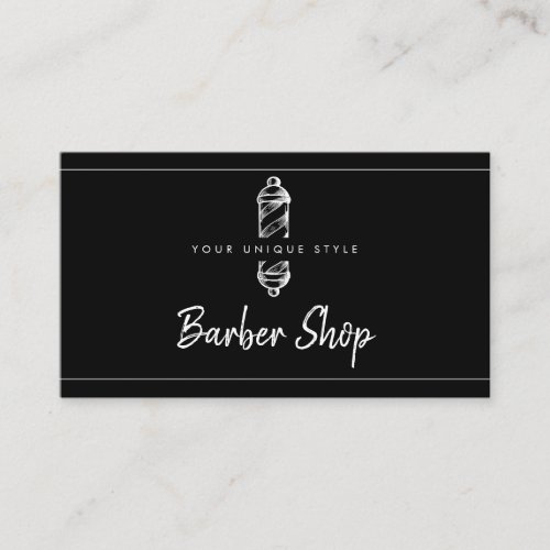Classic Black Vintage Barber Tools Barbershop Busi Business Card
