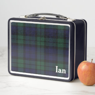 Classic Black Watch Tartan Plaid Custom Metal Lunch Box
