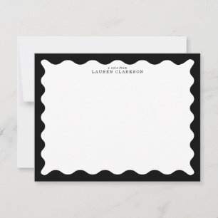 Classic Black Wavy Frame Note Card