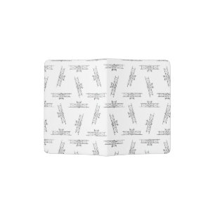 Classic Black & White Airplane Aviation Pattern Passport Holder