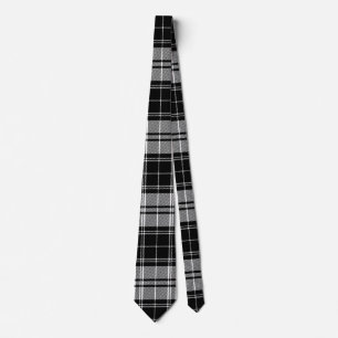 Classic Black, White, and Gray Tartan Plaid  Neck Tie