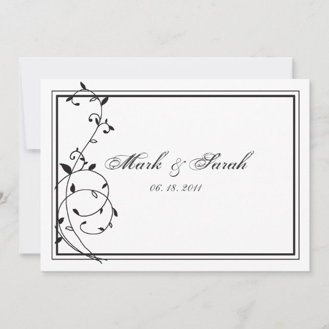 Classic Black & White Borders Invitation (Front)