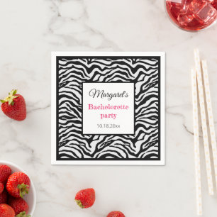 Classic black white bridesmaid napkins