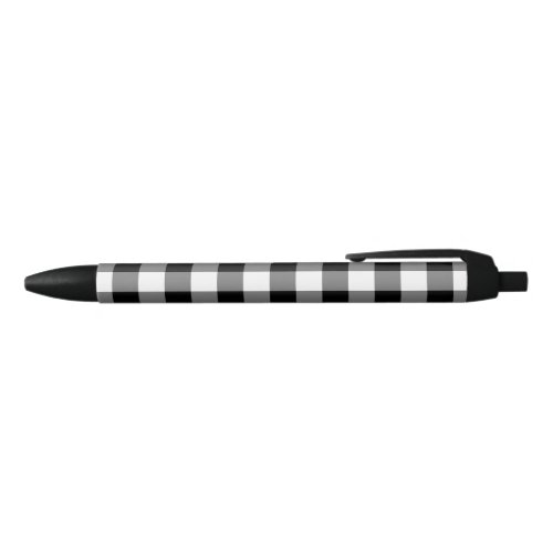 Classic Black White Buffalo Check Plaid Pattern Black Ink Pen