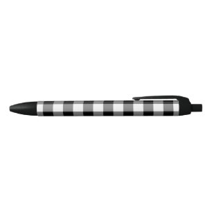 Classic Black White Buffalo Check Plaid Pattern Pen