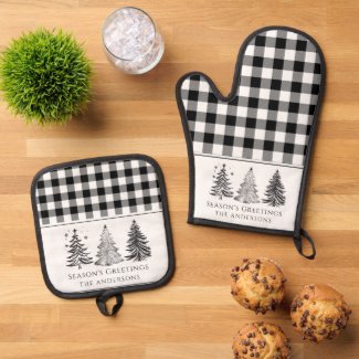 Classic Black & White Buffalo Plaid Christmas