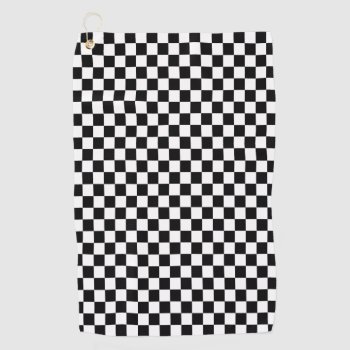 Classic Black & White Checker  Golf Towel by colorfulworld at Zazzle