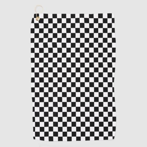 Classic Black  White Checker  Golf Towel