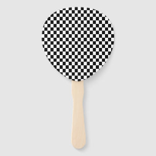 Classic Black & White Checker Hand Fan
