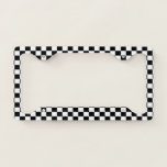 Classic Black & White Checker   License Plate Fram License Plate Frame<br><div class="desc">Please visit my store for more interesting design and more color choice => zazzle.com/colorfulworld*</div>