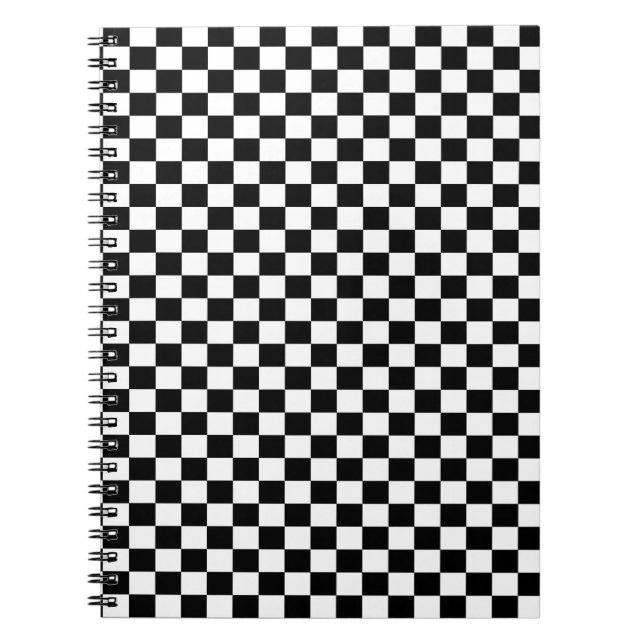 Classic Black & White Checker  Notebook (Front)