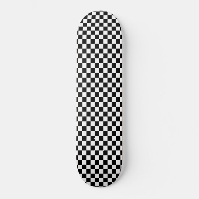 Classic Black & White Checker    Skateboard (Front)