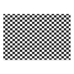 Classic Black & White Checker   Wrapping Paper Sheets