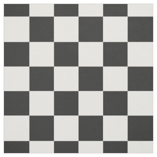 Classic Black White Checkered Checkerboard Pattern Fabric