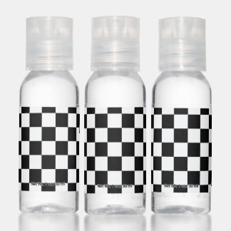 Classic Black White Checkered Racing Pattern Hand Sanitizer