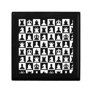 Classic Black & White Chessboard Pattern Gift Box