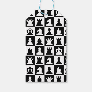 Classic Black & White Chessboard Pattern Gift Tags
