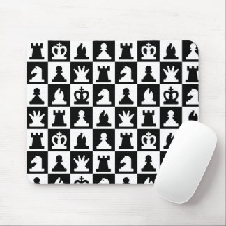 Classic Black & White Chessboard Pattern Mouse Pad