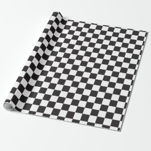 Classic Black & White Chessboard Wrapping Paper