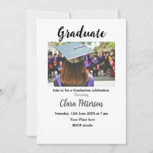 classic black white class add year scho graduation invitation