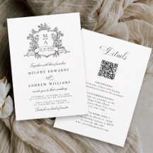 Classic Black & White Crest Wedding All in One