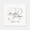 Classic Black & White Custom Monogram Paper Napkin