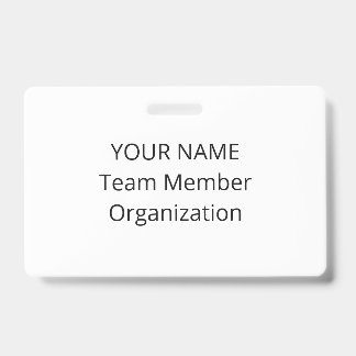 Classic Black White Custom Team Name Badge