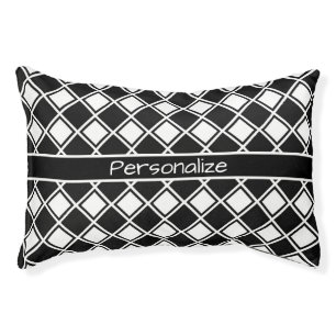 Classic Black & White Diamond Pattern Cat Dog Pet Bed