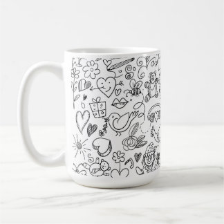 Classic Black & White Doddle Life ! Coffee Mug
