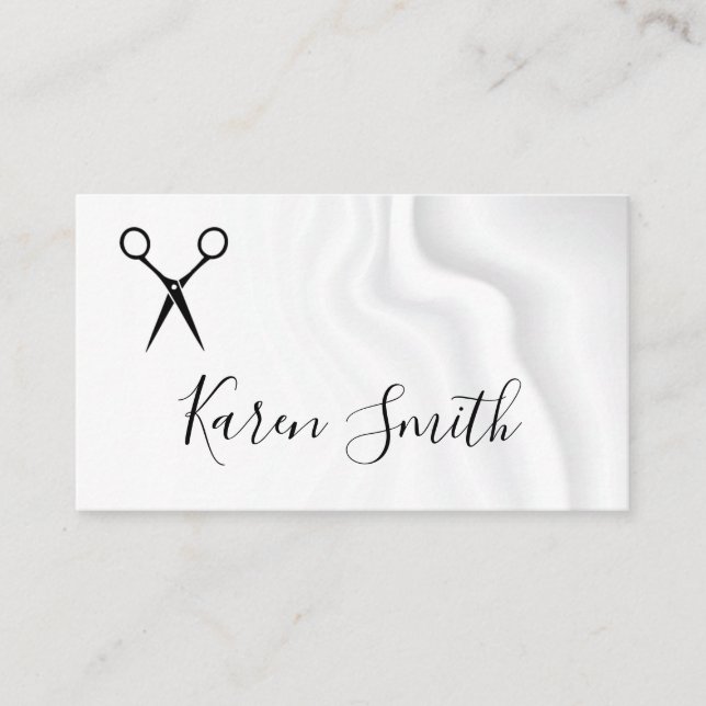 Classic Black White / Drapery Background Business Card (Front)