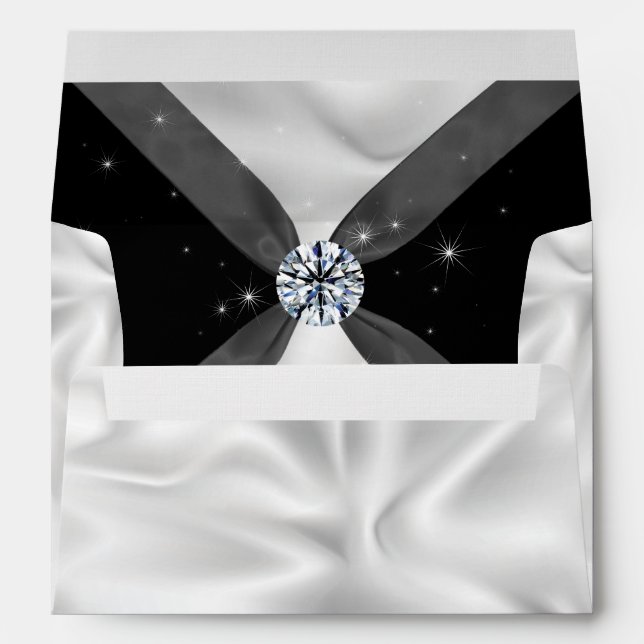 Classic Black & White Drapery Envelope (Back (Bottom))