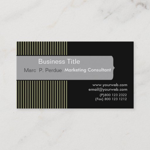 Customizable Classic Black White Gray Masculine Corporate Business Cards