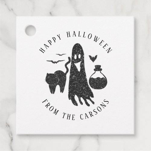 Classic Black White Halloween Party Spider Web Favor Tags