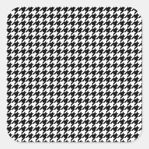 Classic Black White Houndstooth Square Sticker