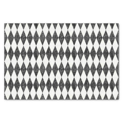 Classic Black White_Ice Harlequin Diamond Argyle Tissue Paper