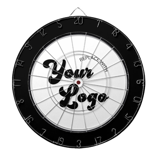 Classic Black & White Logo Business Promotional Dart Board (Front)