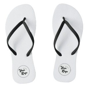 Classic Black & White Logo Business Promotional Flip Flops