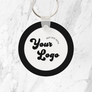 Classic Black & White Logo Business Promotional Ke Keychain