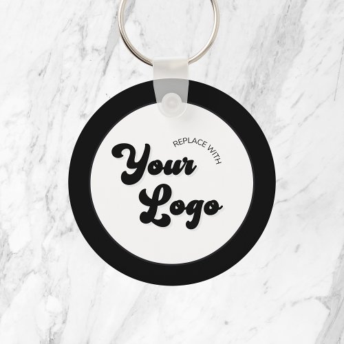 Classic Black  White Logo Business Promotional Ke Keychain