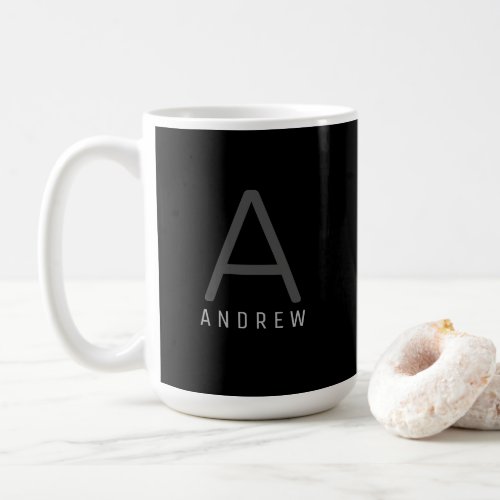 Classic Black White Modern Professional Name Coffee Mug