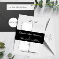Soft Taupe Personalized Wedding Invitation Belly Band