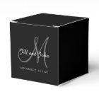 Classic Black & White Monogram Favor Box