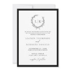 Classic Black White Monogram QR Code Wedding 