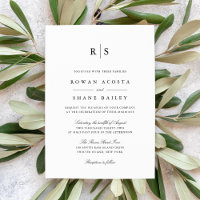 Classic Black & White Monogram Wedding