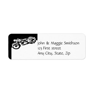 Classic Black White Motorcycle Logo custom label