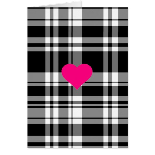 Classic black white plaid pattern cards (Front)