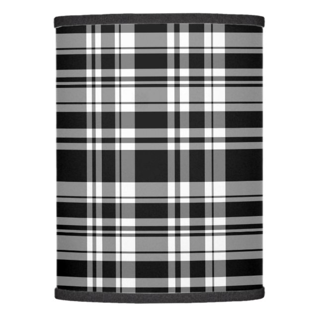 Classic black white plaid pattern  lamp shade (Front)