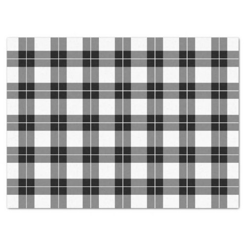 Classic Black White Plaid Pattern Tissue Paper