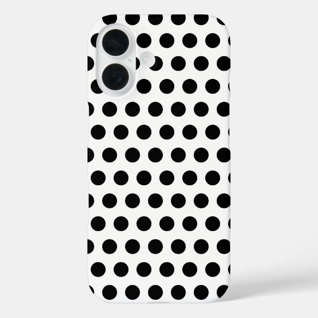 Classic Black White Polka Dot Pattern Art Case-Mate iPhone Case (Back)