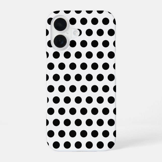 Classic Black White Polka Dot Pattern Art Iphone Case (Back)